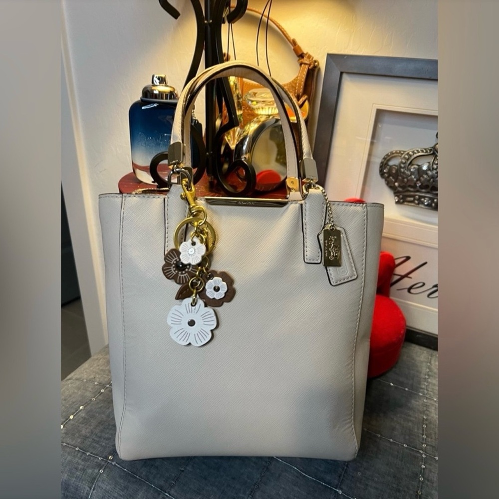 Coach 2014 Madison Ivory Saffiano Mini North/South Tote - Picture 3 of 16